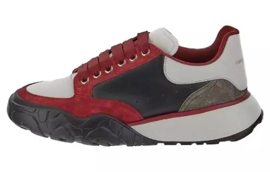 Кроссовки Alexander McQueen Colour-block Leather, черный / красный