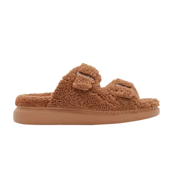 Кроссовки Alexander McQueen Curly Shearling Up Sandal 'Tobacco', коричневый