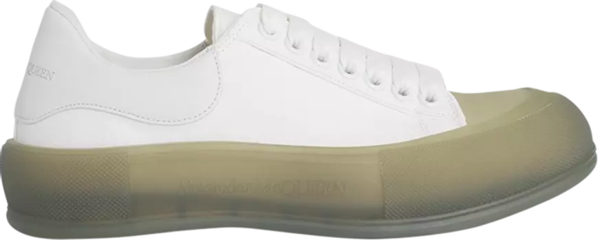 Кроссовки Alexander McQueen Deck Lace-Up Plimsoll White Khaki, белый