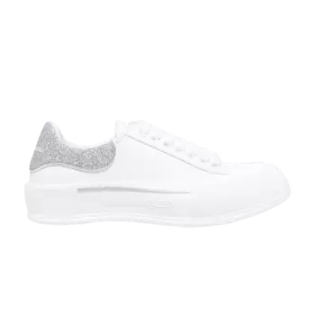 Кроссовки Alexander McQueen Deck Lace-Up Plimsoll 'White Silver', белый