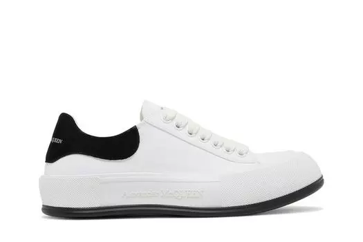 Кроссовки Alexander McQueen Deck Plimsoll Low 'White Black', белый