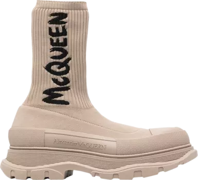 Кроссовки Alexander McQueen Knit Tread Slick Boot Beige Graffiti, коричневый