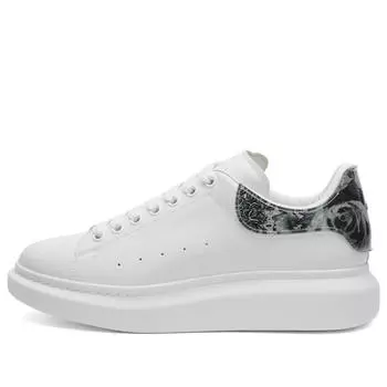 Кроссовки Alexander Mcqueen Metalic Flower Tab Oversized Sneaker, цвет White & Silver