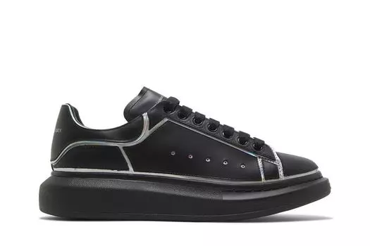 Кроссовки Alexander McQueen Oversized Sneaker 'Black Silver Holo', черный