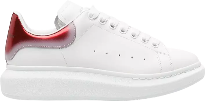 Кроссовки Alexander McQueen Oversized Sneaker 'Faded Heel - White Red', белый