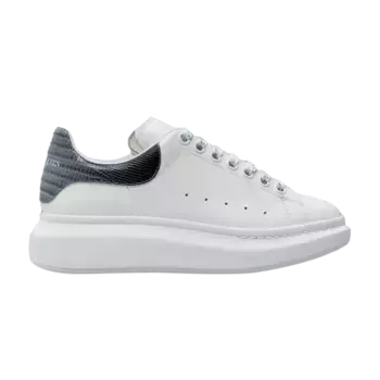 Кроссовки Alexander McQueen Oversized Sneaker White Black Silver Croc, белый