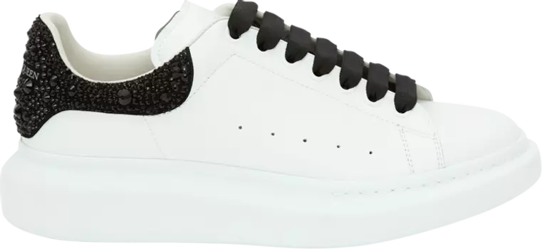 Кроссовки Alexander McQueen Oversized Sneaker White Black Crystal, белый