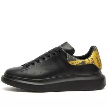 Кроссовки Alexander Mcqueen Snake Heel Tab Oversized Sneaker, цвет Black & Gold