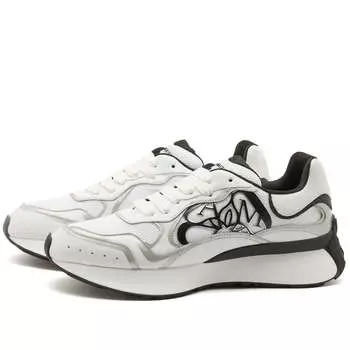 Кроссовки Alexander Mcqueen Sprint Runner, цвет White, Black & Silver