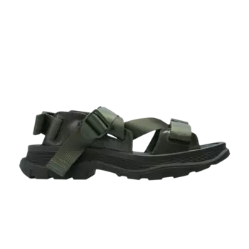 Кроссовки Alexander McQueen Strappy Leather Sport Sandal, зеленый