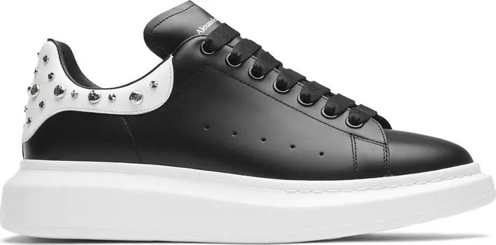 Кроссовки Alexander McQueen Studded Oversized Sneaker White Black, черный