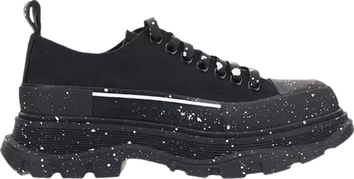 Кроссовки Alexander McQueen Tread Slick Lace Up 'Black White Paint Splatter', черный