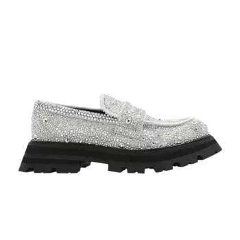 Кроссовки Alexander McQueen Wmns Wander Loafer New Ivory Crystal Embellished, белый