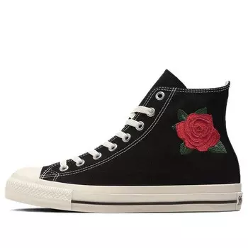 Кроссовки all star rose embroidery hi 'black white red' Converse, черный
