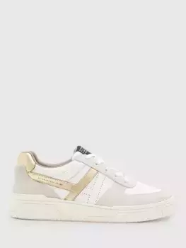Кроссовки AllSaints Vix Suede Lace Up, цвет white/gold