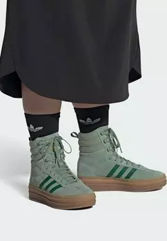 Кроссовки altas adidas Originals ГАЗЕЛЬ, цвет silver green collegiate green gold metallic