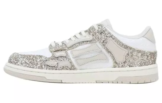 Кроссовки AMIRI Glitter Skel Low-top Sneakers, белый
