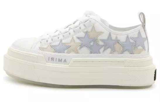 Кроссовки Amiri Platform Stars Court Leather Sneakers, белый / синий