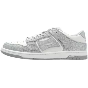 Кроссовки AMIRI Skel Top Glitter Panelled Sneakers, серый/белый