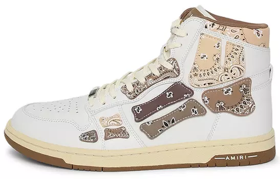 Кроссовки Amiri Skel Top Hi Bandana, коричневый / белый