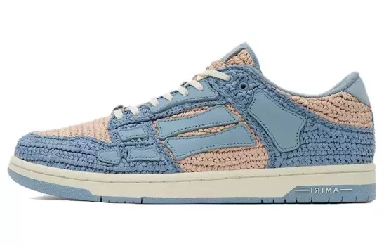 Кроссовки Amiri Skel Woven-raffia Sneakers, синий