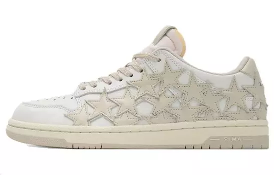 Кроссовки Amiri Stars Leather Sneakers, бежевый