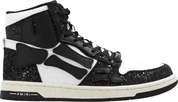 Кроссовки Amiri Wmns Skel Top High 'Glitter - Black White', черный