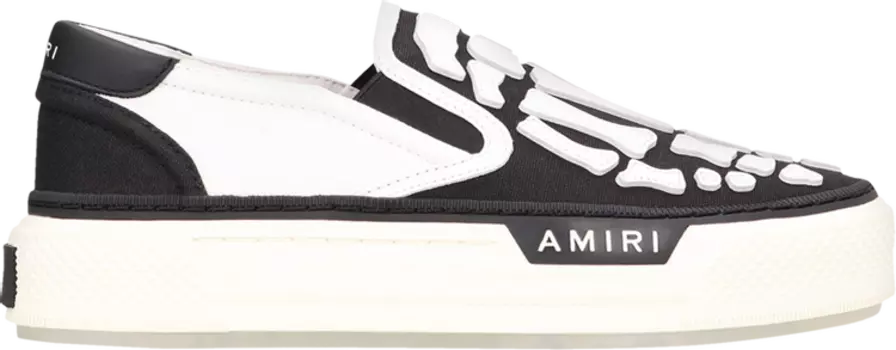 Кроссовки Amiri Wmns Skel Top Slip-On 'Black White', черный