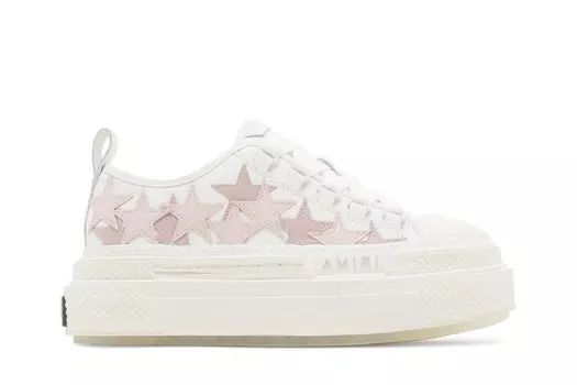 Кроссовки Amiri Wmns Stars Platform Court Low White Pink, белый