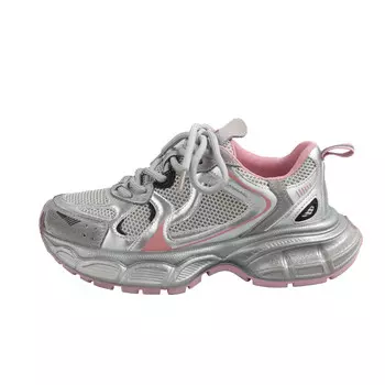 Кроссовки An old man Chunky Sneakers Women's Low-top, серебряный