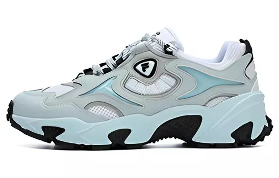 Кроссовки Ancerus Plus One-eyed Shoe Chunky женские низкие белые/салатовые/светло-лимонные/черные Fila Fusion