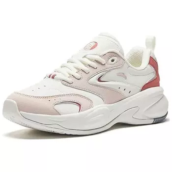 Кроссовки ANTA ACE Chunky Sneakers Women's Low-top Ivory / Lotus Grey / Stardust Red, красный