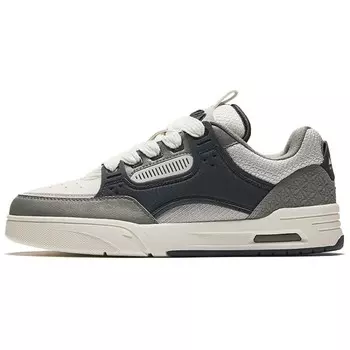 Кроссовки ANTA AOJIE Skateboarding Shoes Men Low-top Cosmic Grey/Ivory White/Cloud Grey, серый/белый