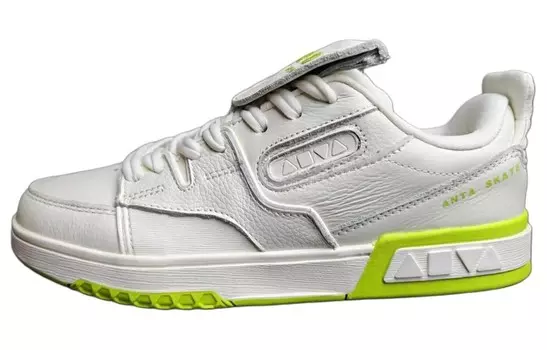 Кроссовки ANTA AOYU Skateboarding Shoes Unisex Low-top White/Yellow, белый/желтый