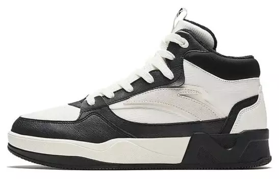 Кроссовки ANTA C37 Series Skateboarding Shoes Men High-top Black/white, слоновая кость/черный