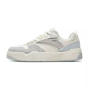 Кроссовки ANTA C37 Series Skateboarding Shoes Women's Low-top Ivory White/Sand Gray/FANTAsy Blue, слоновая кость/серый