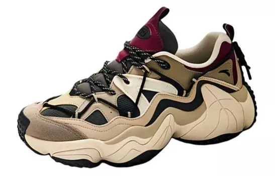 Кроссовки ANTA Chunky Sneakers Men Low-top Finch Tea Brown/oatmeal White/lychee Red, коричневый