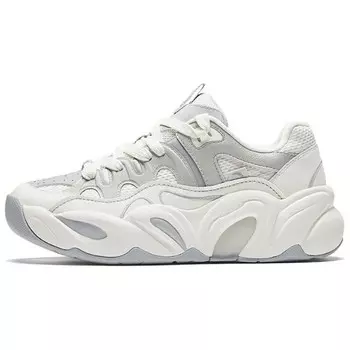 Кроссовки ANTA Chunky Sneakers Women's Low-top Ivory White/Light Aqua Gray/Silver, серый