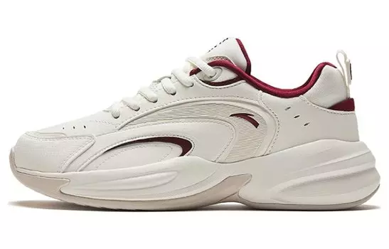 Кроссовки ANTA Chunky Sneakers Women's Low-top Ivory White/lychee Red, красный