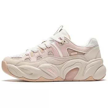 Кроссовки ANTA Chunky Sneakers Women's Low-top Chalk White / Light Halo Pink / Light Walnut Color, розовый
