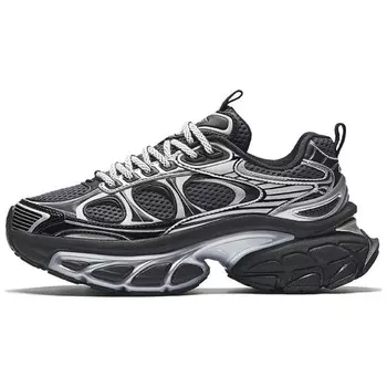 Кроссовки ANTA Chunky Sneakers Women's Low-top Inkstone Gray/metal Titanium/basic Black, черный