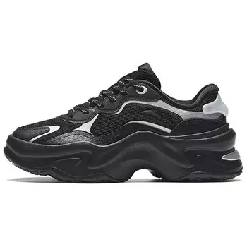 Кроссовки ANTA Chunky Sneakers Women's Low-top Black/Sliver, черный/серебряный