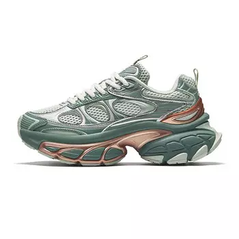 Кроссовки ANTA Chunky Sneakers Women's Low-top Hydrogen Green / Diatom Green / Silver, зеленый