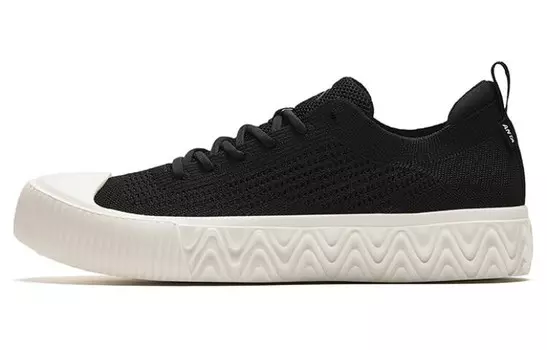 Кроссовки ANTA Flyknit Skateboarding Shoes Men Low-top Black, черный