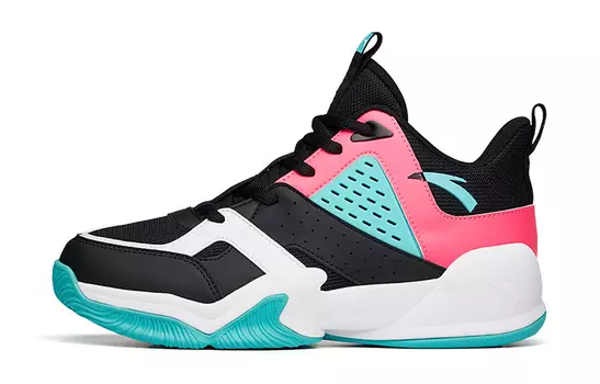 Кроссовки Anta kids Kids Lifestyle Shoes GS Mid-top Black/fluorescent Digital Powder/fluorescent Aqua Green