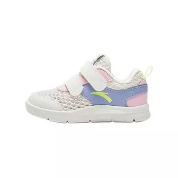 Кроссовки Anta kids Toddler Shoes TD Low-top Ivory White/Lilac Blue/Water Pink