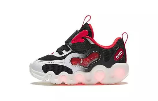 Кроссовки Anta kids Toddler Shoes TD Low-top Black/Dark Obsidian/Total Orange, черный/оранжевый