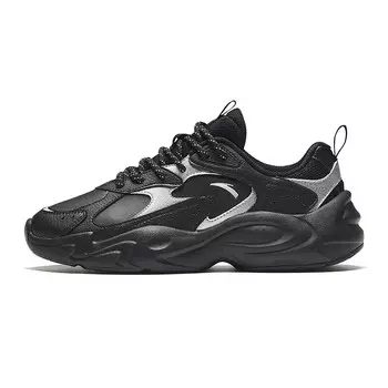 Кроссовки ANTA Life Collection Chunky Sneakers Women's Low-top Black/Silver, черный/серебряный