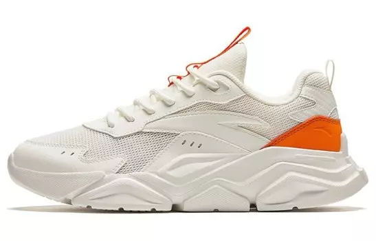 Кроссовки ANTA Life Collection Lifestyle Shoes Men Low-top Ivory White/fluorescent Sunset Orange, оранжевый