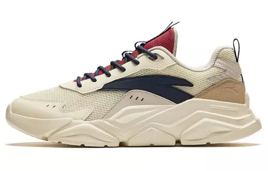 Кроссовки ANTA Life Collection Lifestyle Shoes Men Low-top Light Beige / New Ink Blue / Dust Red, красный